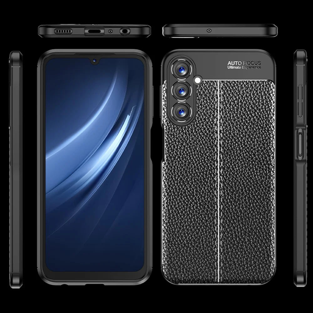 For Samsung Galaxy A24 4G (162.1 x 77.6 x 8.3mm) Litchi Texture Phone Case Slim Anti-drop Protective TPU Phone Cover - Black - 7