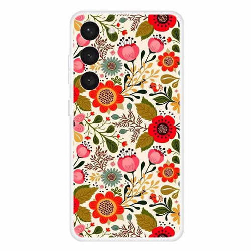 For Samsung Galaxy S23 Pattern Design Phone Case Soft TPU Protective Cover - Colorful Flowers - 1