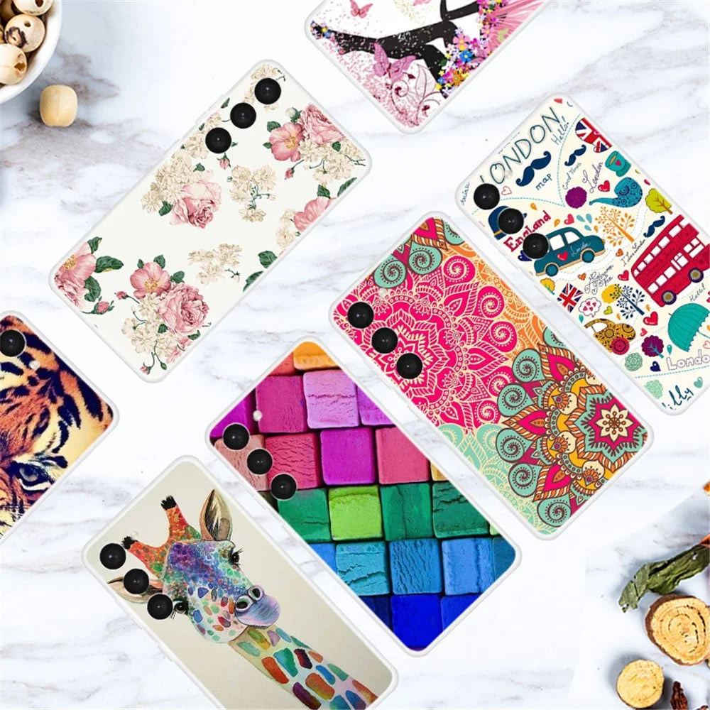 TPU Phone Case for Samsung Galaxy S23 , Pattern Printing Slim Fit Protective Phone Cover - Socks and Cat - 2