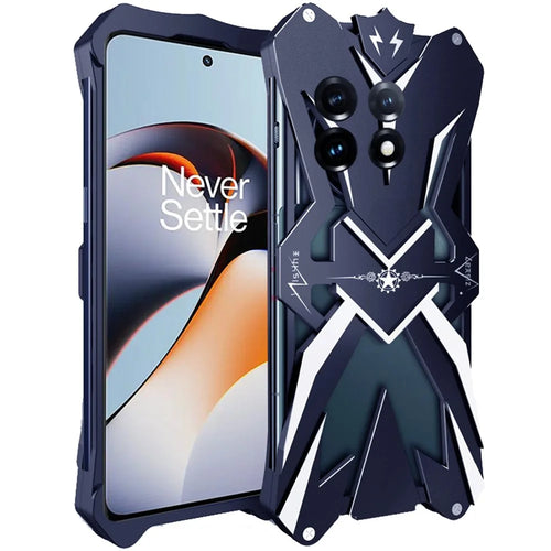For OnePlus 11 5G Heavy Duty Armor Metal Phone Case Rugged Shockproof Mobile Phone Cover - Black - 1
