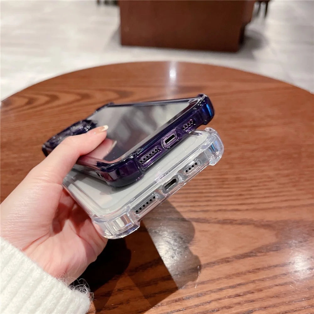 Phone Back Cover for iPhone 13 Pro 6.1 inch Four Corners Drop Protection Anti-scratch Phone Case - Purple - 5