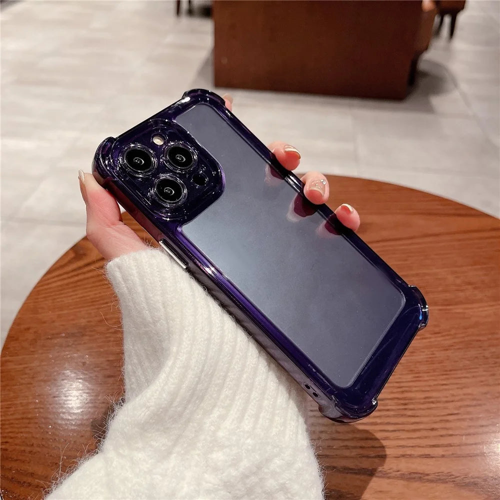 Phone Back Cover for iPhone 13 Pro 6.1 inch Four Corners Drop Protection Anti-scratch Phone Case - Purple - 6