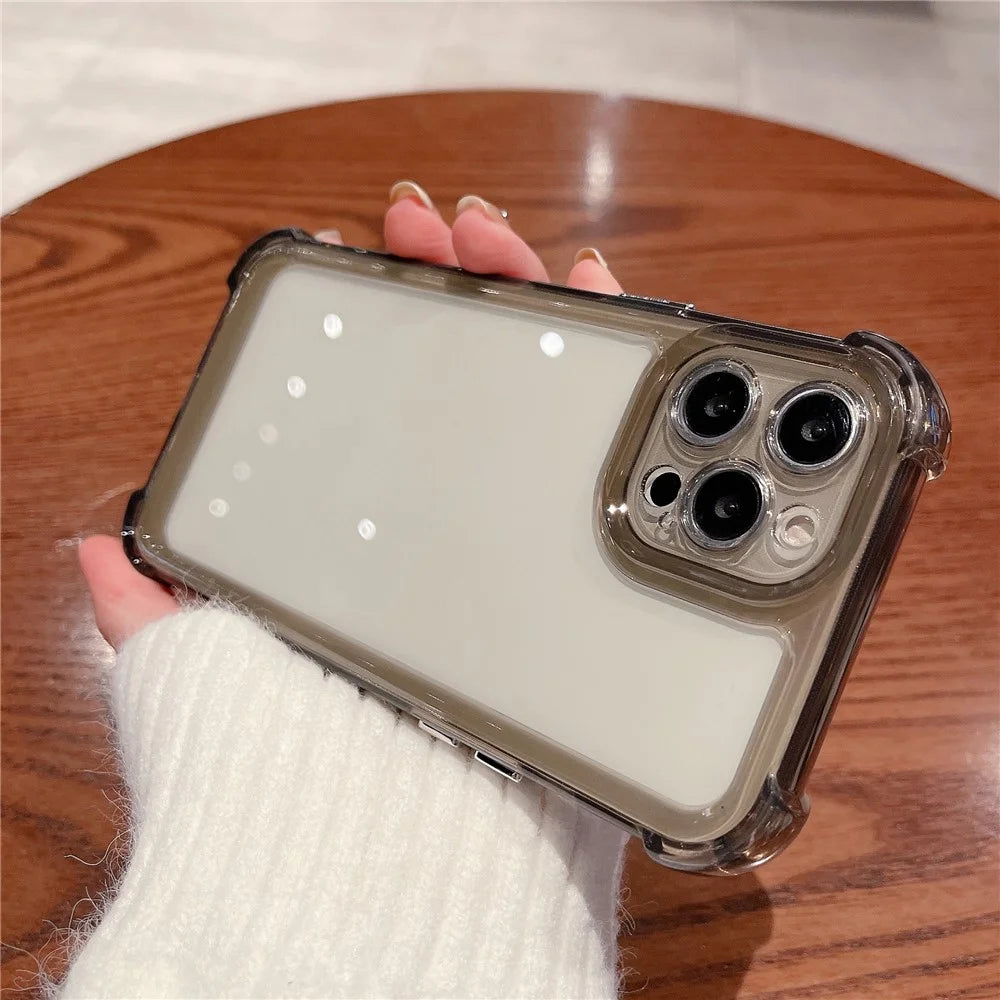 For iPhone 14 Pro Max Shockproof Cell Phone Case with Four Corners Drop Protection - Grey - 1