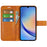 For Samsung Galaxy A34 5G Folio Flip Phone Case Calf Texture Stand Wallet Cover - Yellow - 2