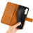 For Samsung Galaxy A34 5G Folio Flip Phone Case Calf Texture Stand Wallet Cover - Yellow - 4