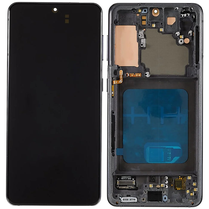 For Samsung Galaxy S21 5G G991 OLED Screen and Digitizer Assembly + Frame (without Logo) - Grey - 1