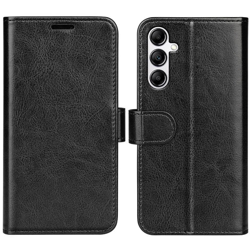 For Samsung Galaxy A34 5G Crazy Horse Texture Case Leather Wallet Stand Folio Flip Cover - Black - 1