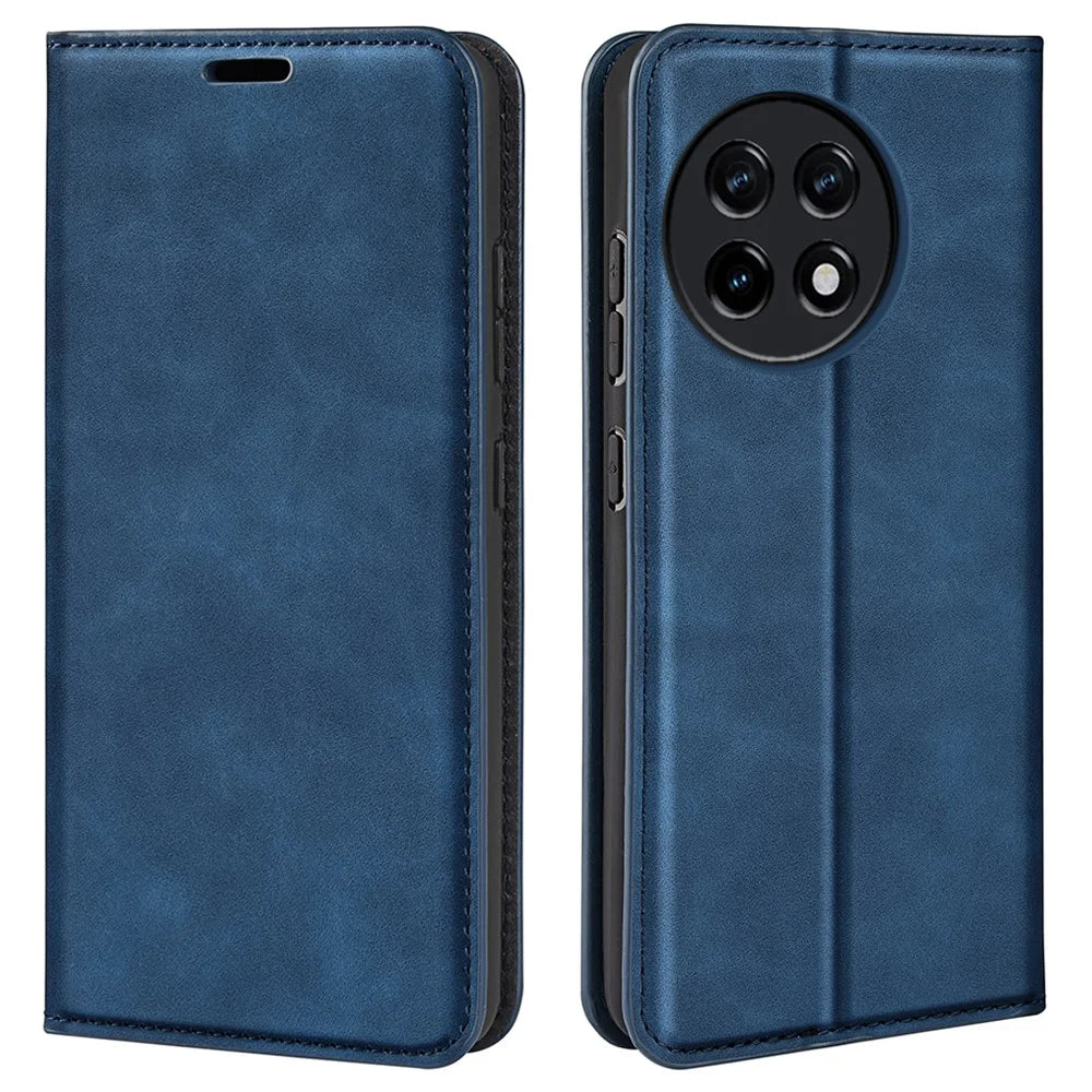 For OnePlus Ace 2 5G / 11R 5G Skin-touch Stand Wallet Case PU Leather Flip Phone Cover - Blue - 1