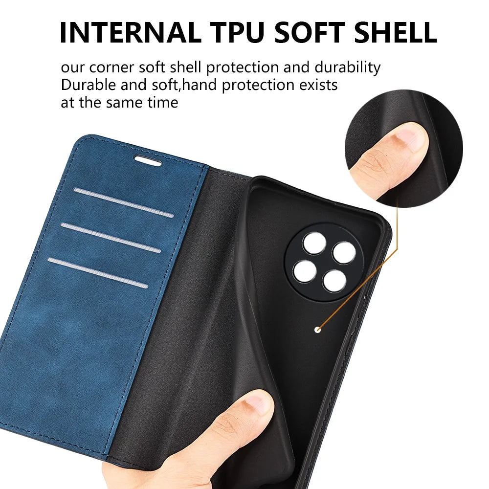 For OnePlus Ace 2 5G / 11R 5G Skin-touch Stand Wallet Case PU Leather Flip Phone Cover - Blue - 5