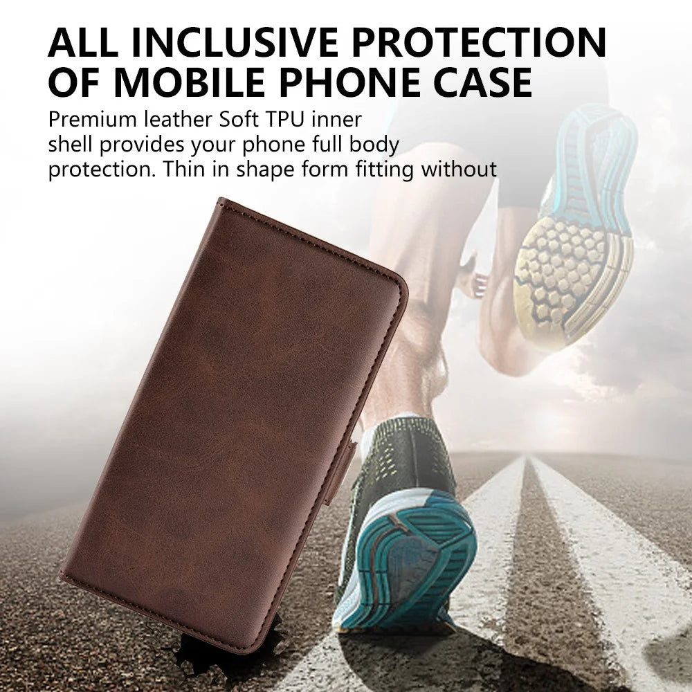 For OnePlus Nord CE 3 Lite 5G / Nord N30 5G Phone Case Leather Calf Texture Magnetic Stand Wallet Cell Phone Cover - Brown - 6