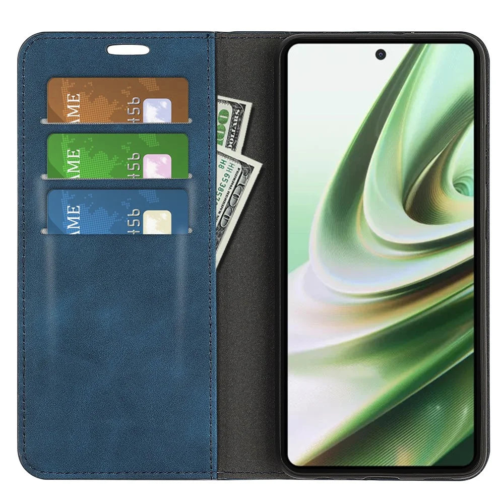 For OnePlus Nord CE 3 Lite 5G / Nord N30 5G Magnetic Auto Closing Skin-touch Feeling Stand Wallet Leather Phone Case - Blue - 2