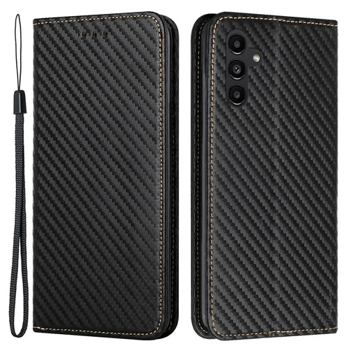 For Samsung Galaxy A24 4G (162.1 x 77.6 x 8.3mm) Full Protection PU Leather Phone Case Magnetic Phone Cover with Stand Wallet - Black - 1