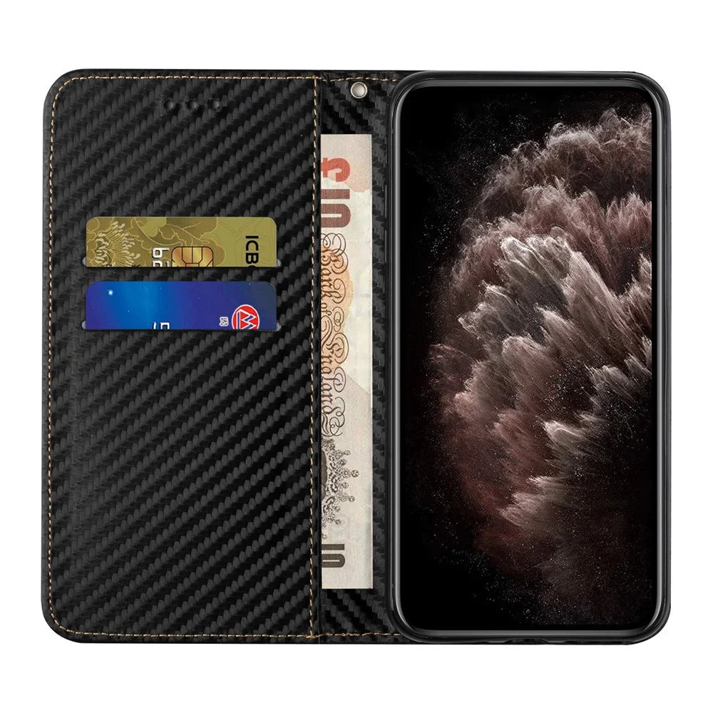 For Samsung Galaxy A24 4G (162.1 x 77.6 x 8.3mm) Full Protection PU Leather Phone Case Magnetic Phone Cover with Stand Wallet - Black - 3