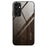 For Samsung Galaxy A34 5G Wooden Pattern Anti-scratch Tempered Glass Phone Case TPU Frame Protective Cover - Black - 1