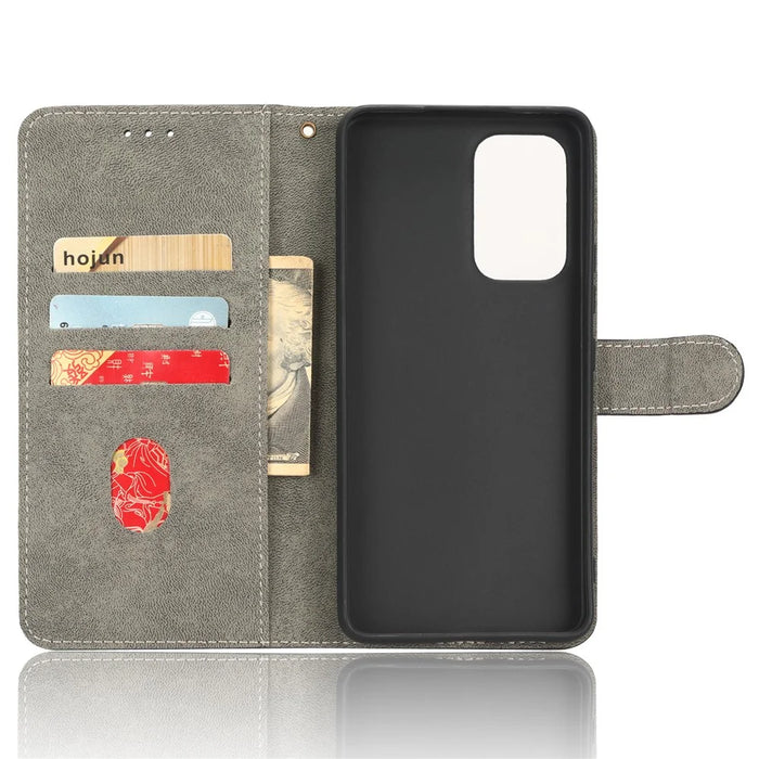 For Samsung Galaxy A53 5G Mobile Phone Case RFID Blocking Stand Wallet Leather Cover with Strap - Black - 5