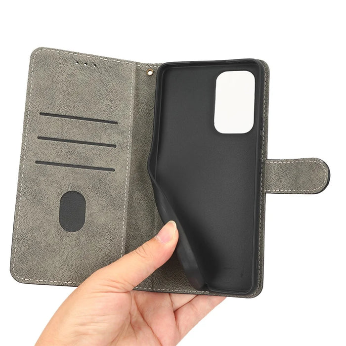 For Samsung Galaxy A53 5G Mobile Phone Case RFID Blocking Stand Wallet Leather Cover with Strap - Black - 6