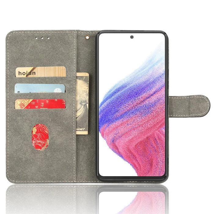 For Samsung Galaxy A73 5G RFID Blocking Leather Anti-drop Phone Case Flip Stand Wallet Cover with Hand Strap - Green - 2