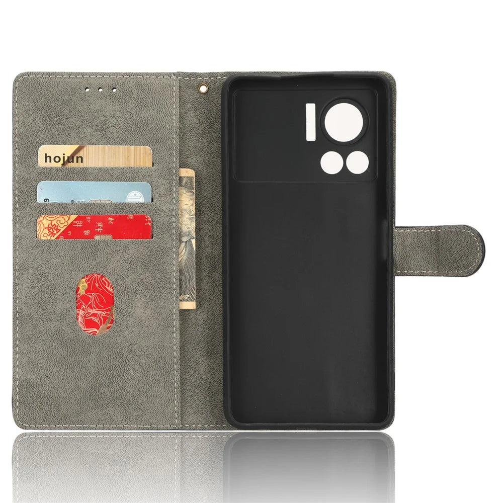 For Infinix Note 12 VIP 4G X672 PU Leather Shockproof Phone Case Stand RFID Blocking Flip Wallet Cover with Strap - Black - 5