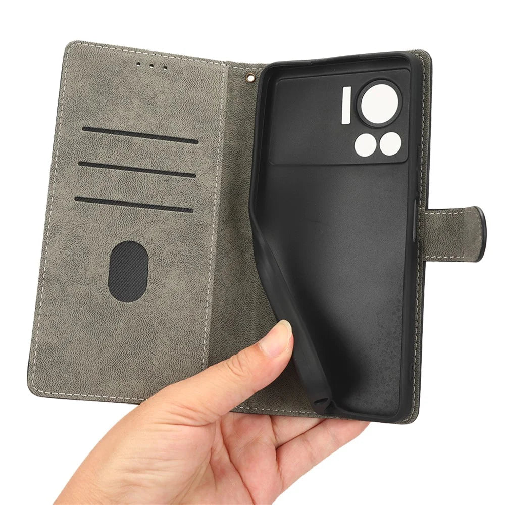 For Infinix Note 12 VIP 4G X672 PU Leather Shockproof Phone Case Stand RFID Blocking Flip Wallet Cover with Strap - Black - 6