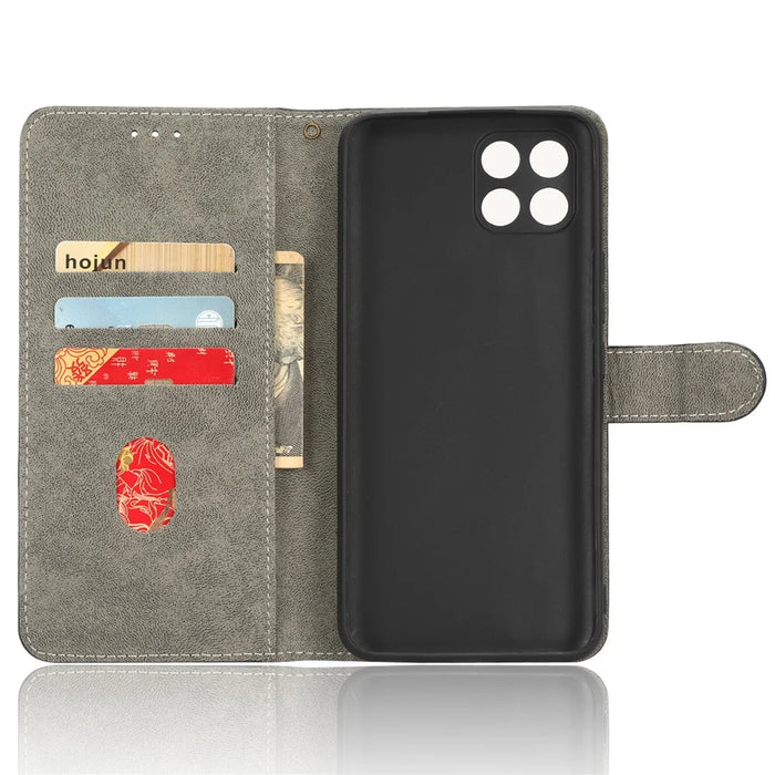 Drop-Proof Phone Case for Infinix Smart 6 HD 4G X6512 , PU Leather Stand RFID Blocking Wallet Cover with Strap - Black - 5