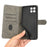 Drop-Proof Phone Case for Infinix Smart 6 HD 4G X6512 , PU Leather Stand RFID Blocking Wallet Cover with Strap - Black - 6