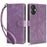 For TECNO Spark 9T 4G KH6 / 9 Pro 4G KH7 RFID Blocking Wallet Phone Case Full Protection Leather Stand Cover with Strap - Purple - 1
