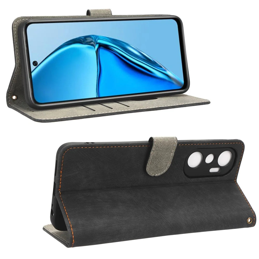 For Infinix Hot 20 4G X6826 / X6826B / X6826C Phone Case RFID Blocking Wallet Shockproof Leather Stand Cover with Strap - Black - 3
