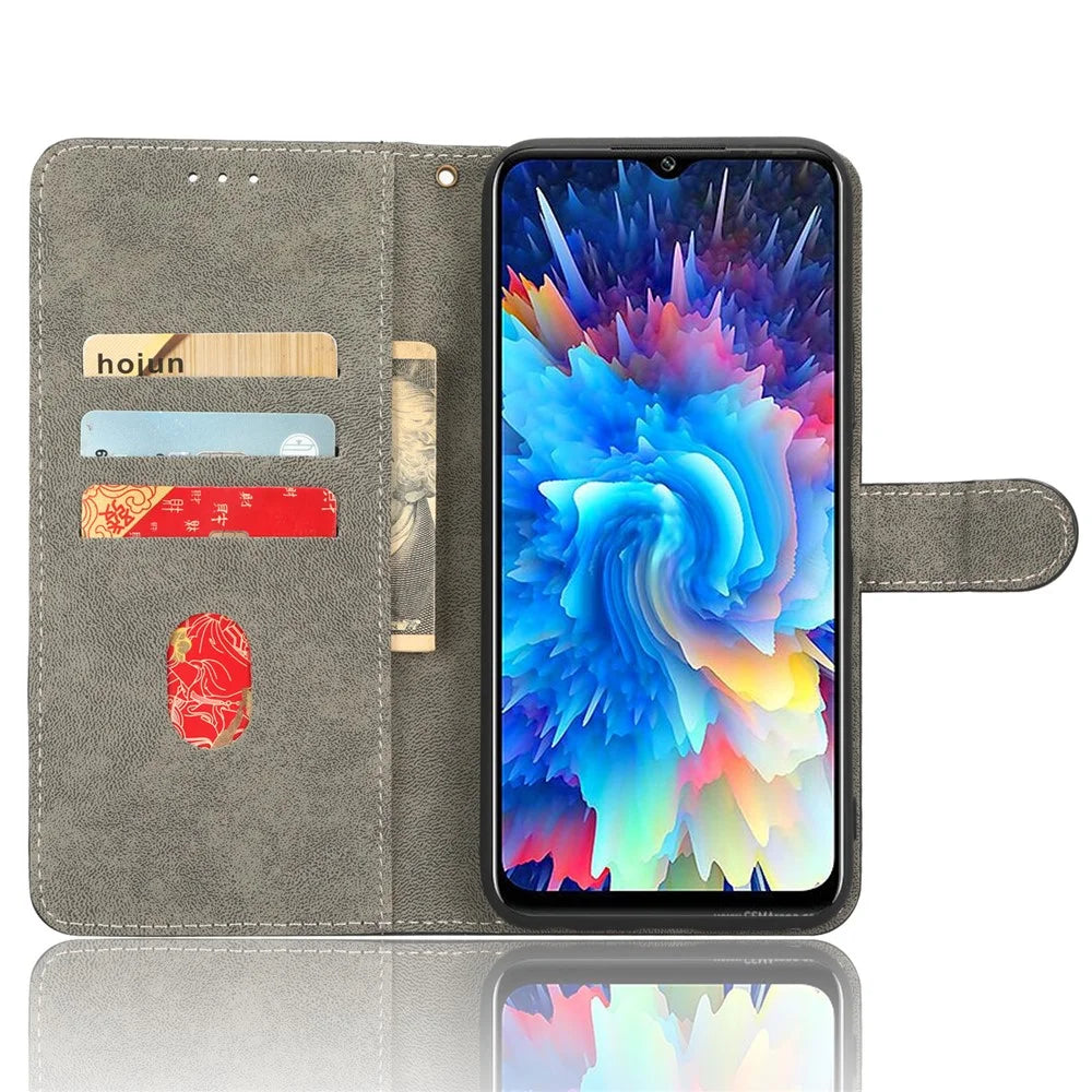 For Infinix Hot 20 5G X666 / X666B Shockproof Leather Phone Case RFID Blocking Wallet Stand Cover with Hand Strap - Blue - 2