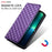 For ZTE Blade A32 Phone Leather Case Imprinted Rhombus Pattern Wallet Stand Protective Phone Cover - Purple - 4