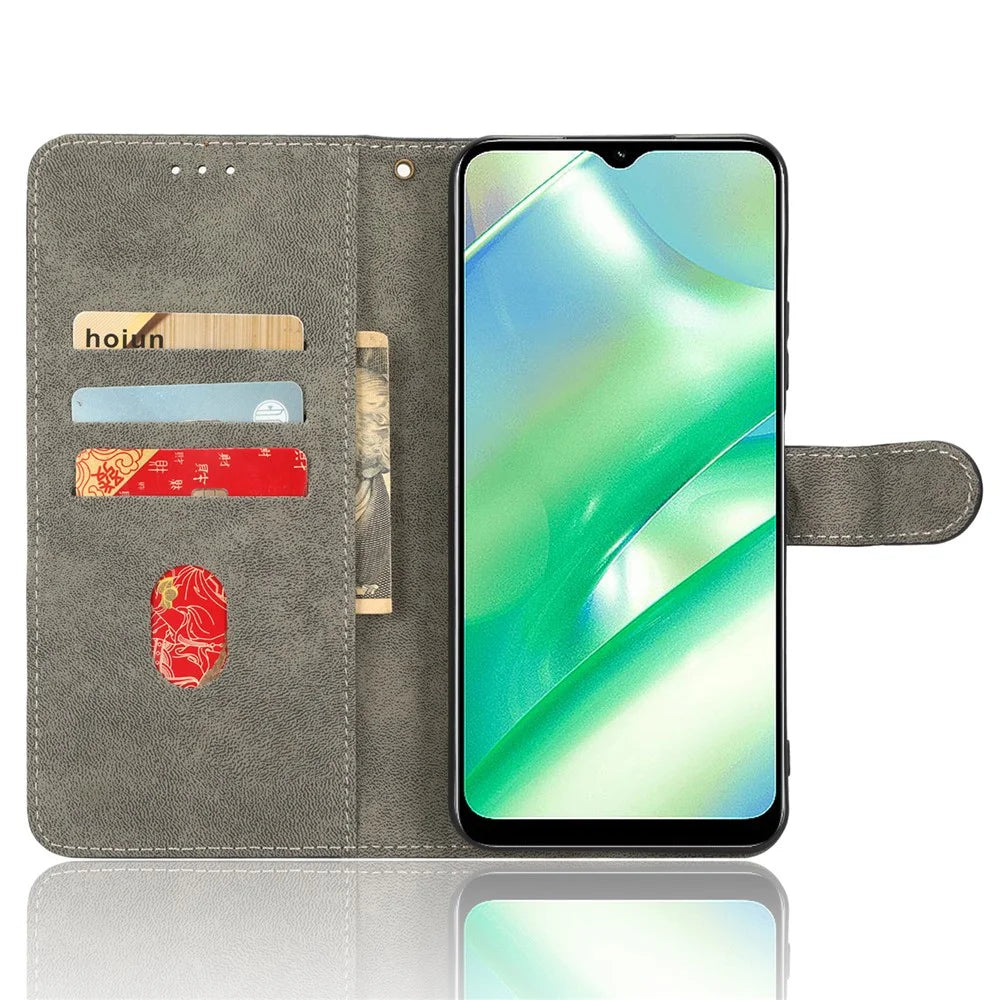For Realme C33 2023 4G / C33 4G PU Leather RFID Blocking Phone Case Stand Wallet Cell Phone Cover with Strap - Purple - 2