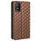 PU Leather Phone Stand Case for TCL 403 , Imprinted Rhombus Pattern Wallet Cell Phone Cover - Brown - 7