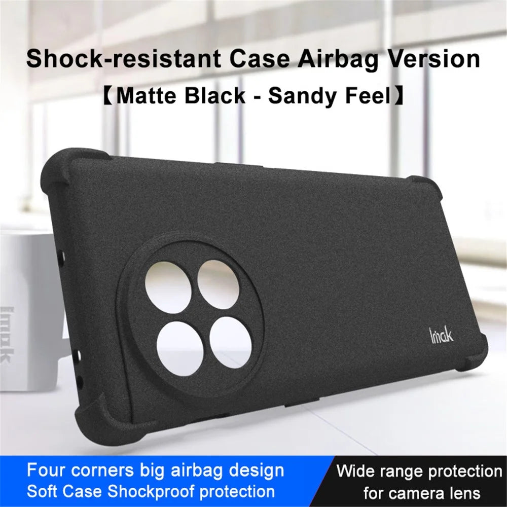 IMAK For OnePlus Ace 2 5G / 11R 5G Matte Phone Case Four Corners Airbag Anti-drop TPU Phone Cover - Black - 2