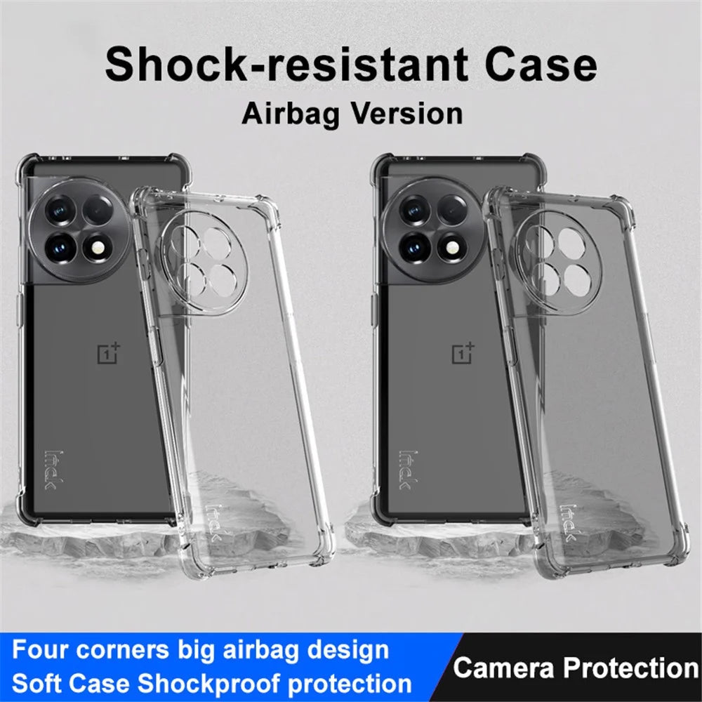 IMAK For OnePlus Ace 2 5G / 11R 5G Phone TPU Case Four Corner Airbag Smartphone Protective Cover - Transparent Black - 4