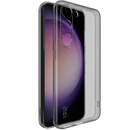 IMAK UX-5 Series for Samsung Galaxy S23 Mobile Phone Case Soft TPU Anti-drop Protective Phone Cover - Transparent Black - 1