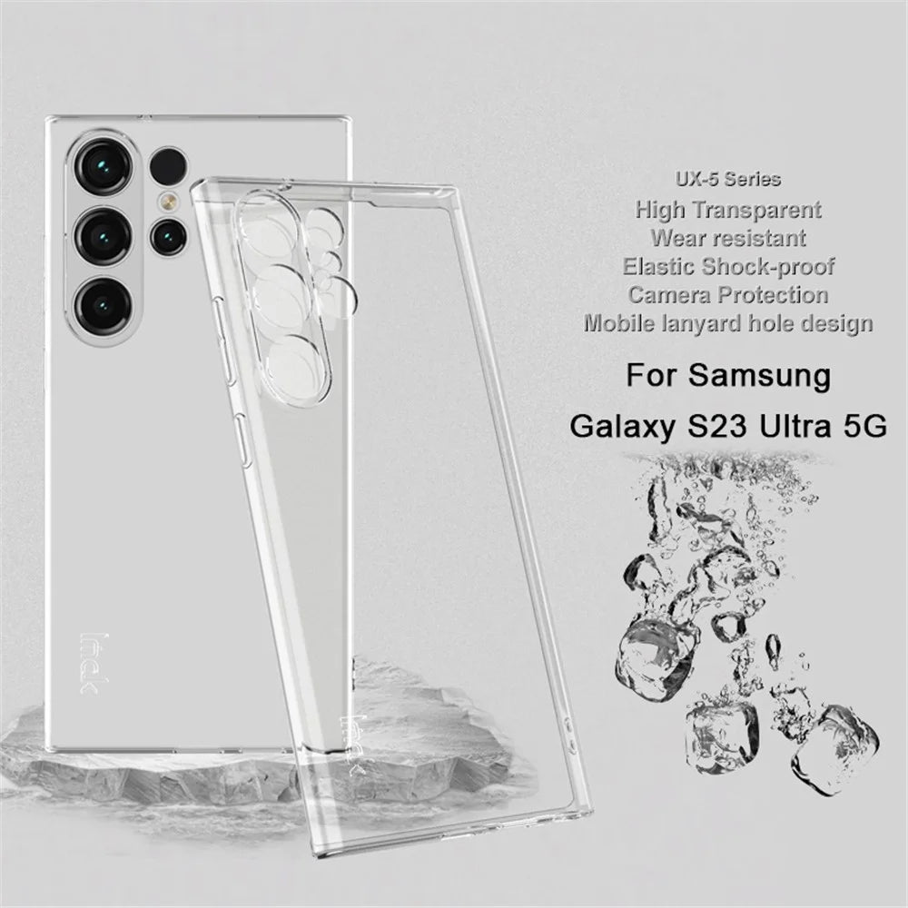 IMAK UX-5 Series for Samsung Galaxy S23 Ultra Phone Case Anti-drop Transparent TPU Cover - Transparent - 2
