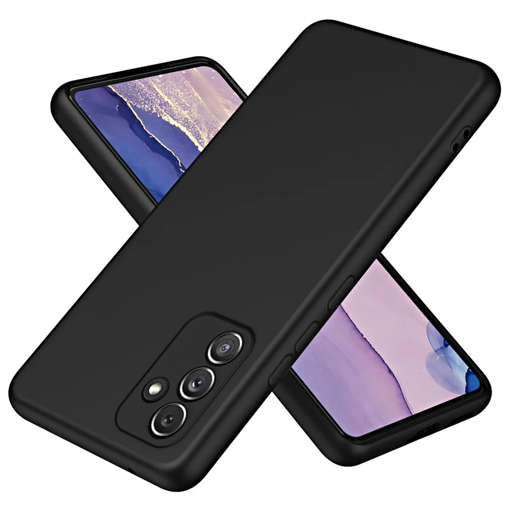 For Samsung Galaxy A34 5G Back Cover with Fiber Lining 2.2mm Thickness Rubberized TPU Phone Case - Black - 2