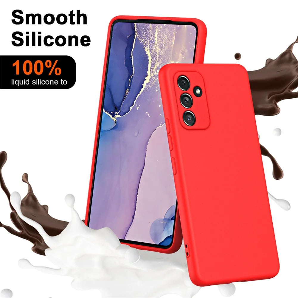 For Samsung Galaxy A54 5G Fiber Lining Back Cover 2.2mm Thickness Rubberized TPU Phone Case - Black - 3