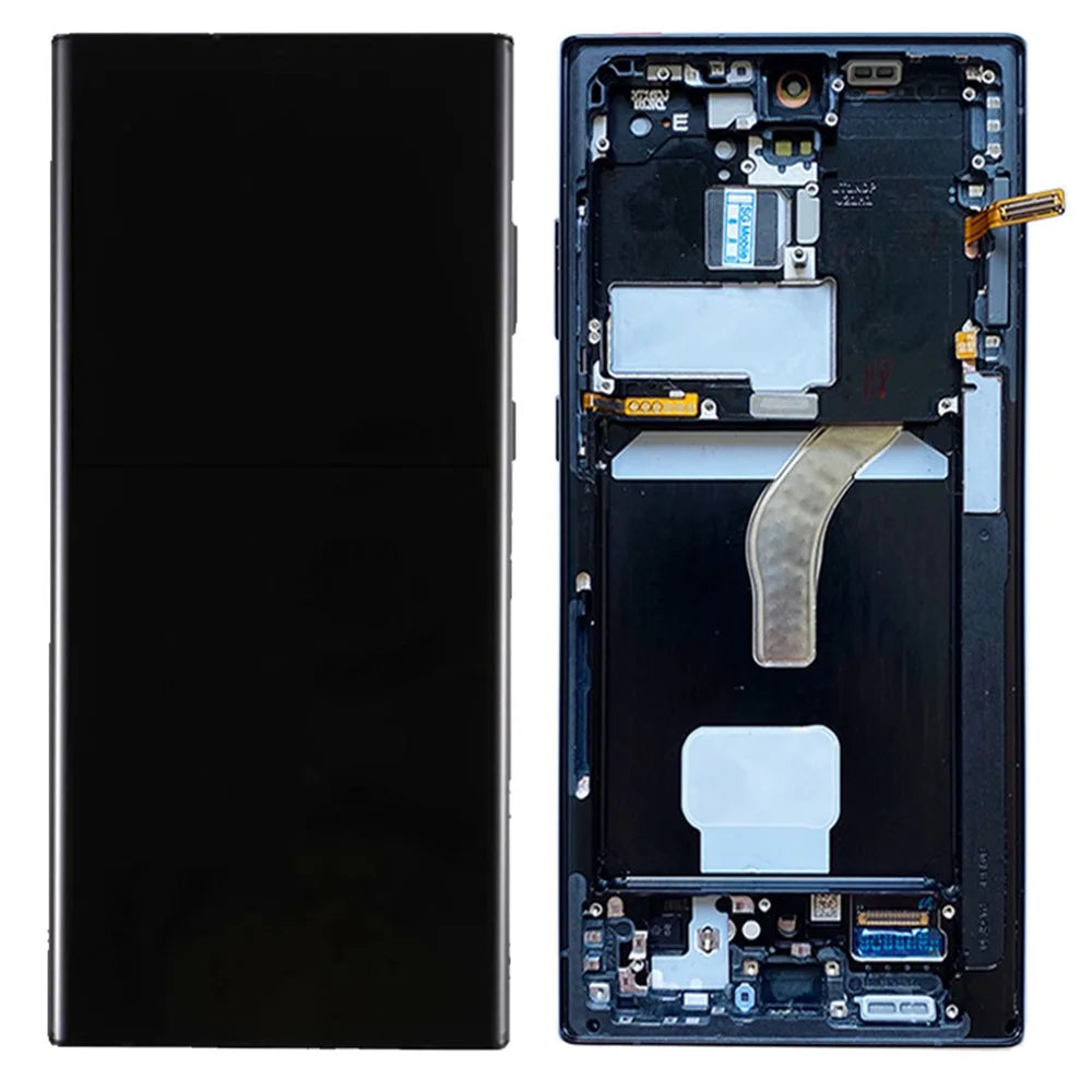 For Samsung Galaxy S22 Ultra 5G S908 OEM Grade S AMOLED Screen and Digitizer Assembly + Frame Part (without Logo) - Black - 1