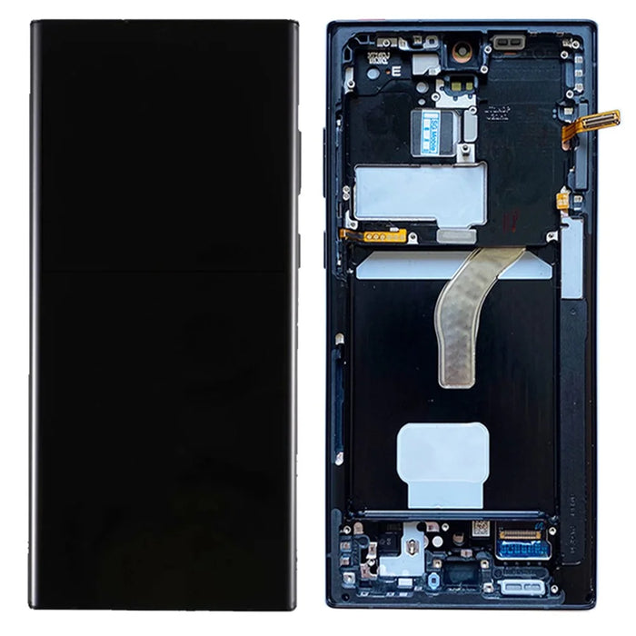 For Samsung Galaxy S22 Ultra 5G S908 OEM Grade S AMOLED Screen and Digitizer Assembly + Frame Part (without Logo) - Black - 1
