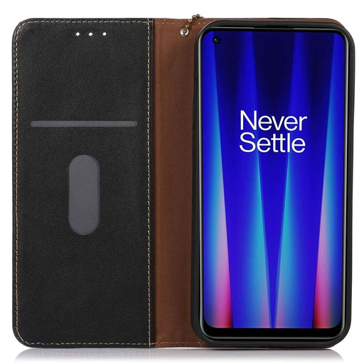 KHAZNEH for OnePlus Ace 2 5G / 11R 5G Phone Case Wallet Stand RFID Blocking Genuine Cowhide Leather Phone Cover - Black - 2