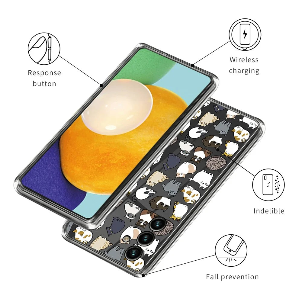 Soft TPU Case for Samsung Galaxy A54 5G Pattern Printing IMD Slim Case Anti-Drop Phone Cover - Cats - 3