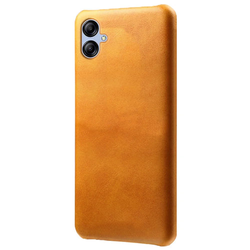 For Samsung Galaxy A04e 4G / M04 4G / F04 4G Phone Case Calf Texture PU Leather+PC Phone Cover - Orange - 1