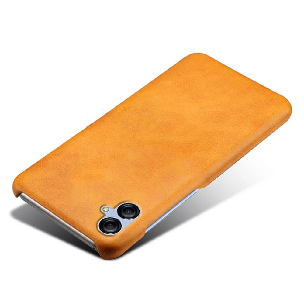 For Samsung Galaxy A04e 4G / M04 4G / F04 4G Phone Case Calf Texture PU Leather+PC Phone Cover - Orange - 3