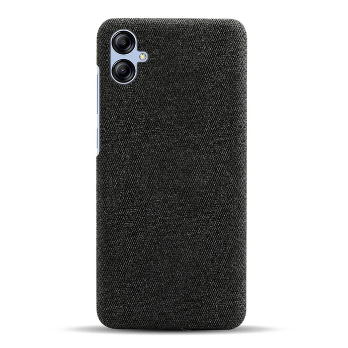 For Samsung Galaxy A04e 4G / F04 4G / M04 4G Phone Case Solid Color Hard PC+Cloth Phone Cover - Black - 3