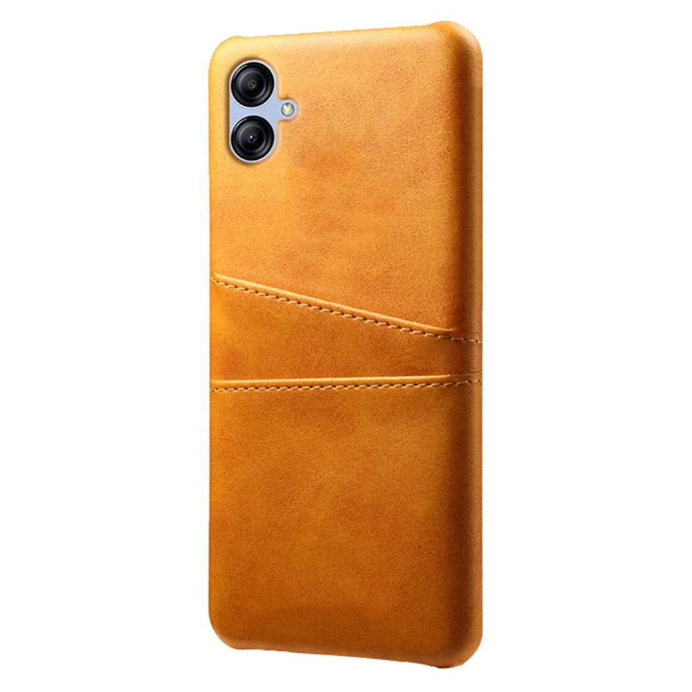 For Samsung Galaxy A04e 4G / M04 4G / F04 4G Smartphone Cover Dual Card Slots PC+PU Leather Phone Case - Orange - 2