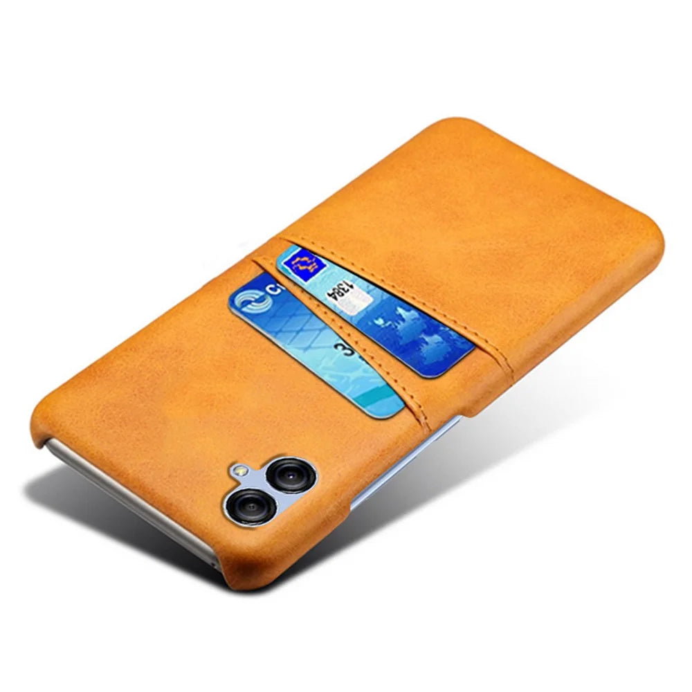 For Samsung Galaxy A04e 4G / M04 4G / F04 4G Smartphone Cover Dual Card Slots PC+PU Leather Phone Case - Orange - 3