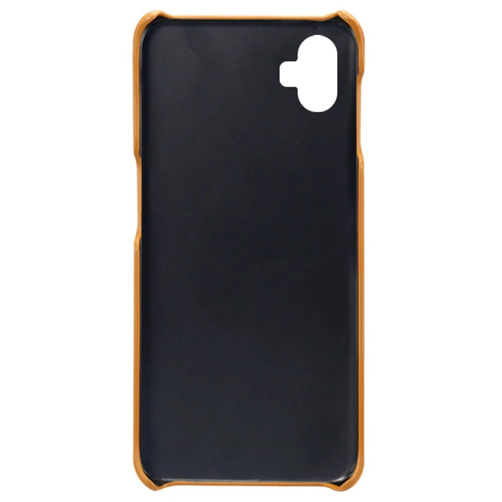 For Samsung Galaxy A04e 4G / M04 4G / F04 4G Smartphone Cover Dual Card Slots PC+PU Leather Phone Case - Orange - 4