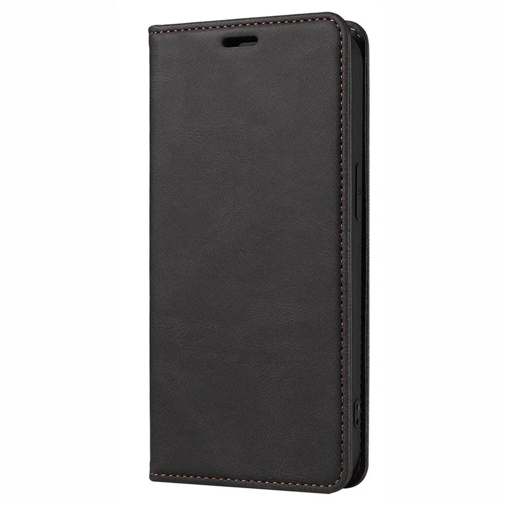 For Samsung Galaxy A54 5G Wristband Leather Phone Stand Case Wallet Magnetic Cell Phone Cover - Black - 7