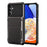 For Samsung Galaxy A34 5G Phone Flip Card Holder TPU + PC Phone Case Protective Shell - Black - 1