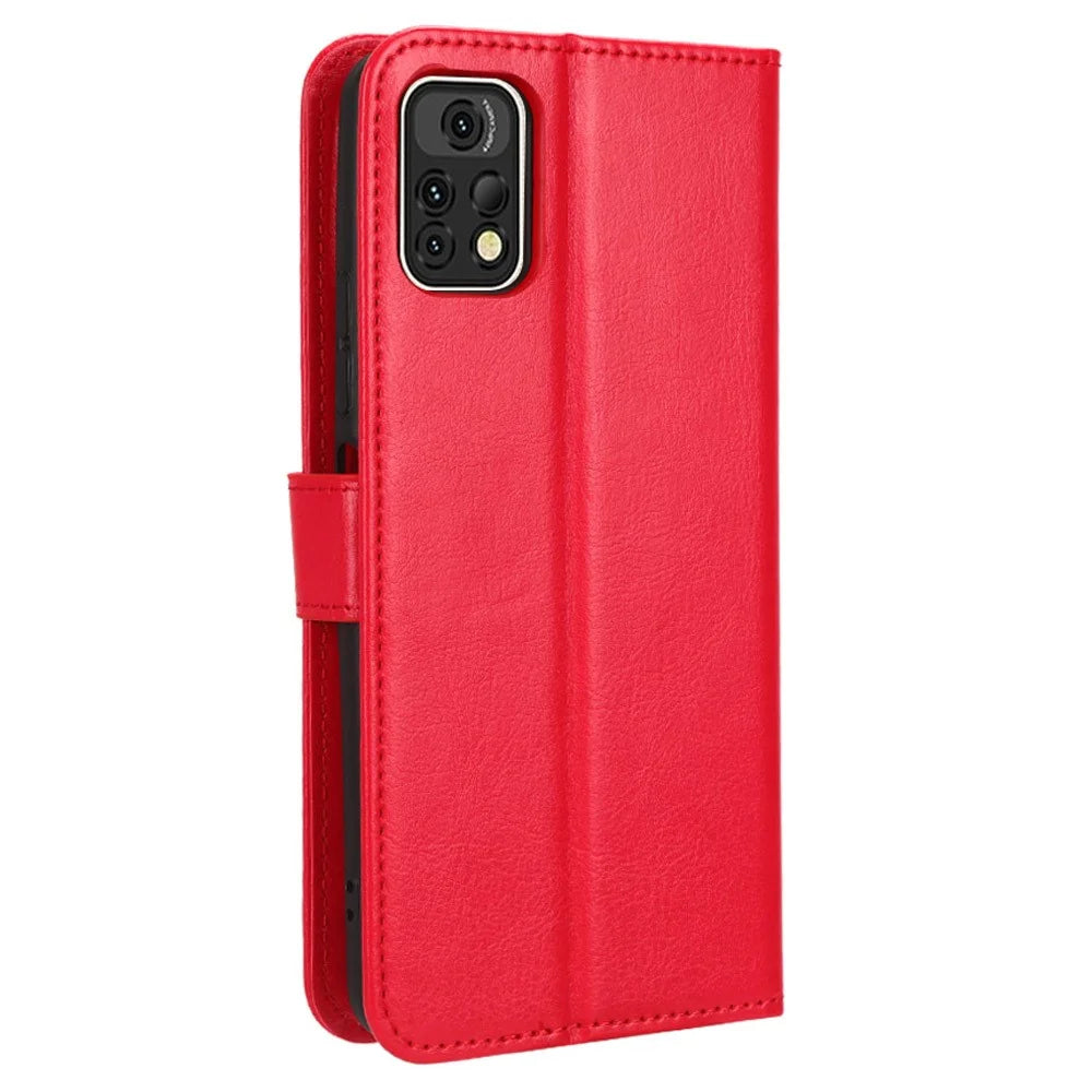 For Umidigi A13 Pro PU Leather Flip Cover Crazy Horse Texture Wallet Stand Phone Case - Red - 7